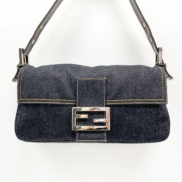 FENDI Mamma Bucket One Shoulder Bag Handbag 26424 Shoulder Bag Denim/Leather Women's 20230524