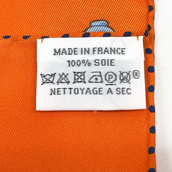 エルメス ティータイム　カレ70 TEATIME スカーフ オレンジ系 シルク