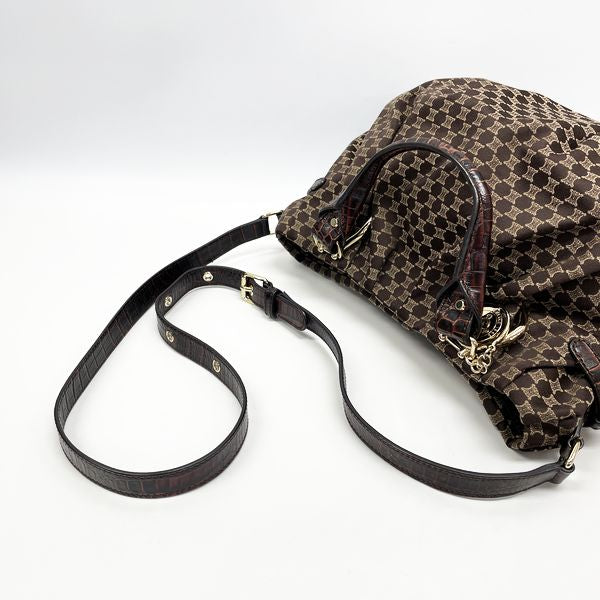 CELINE Macadam Pillow Small 2WAY Embossed Handbag Canvas/Leather Women's 20230605