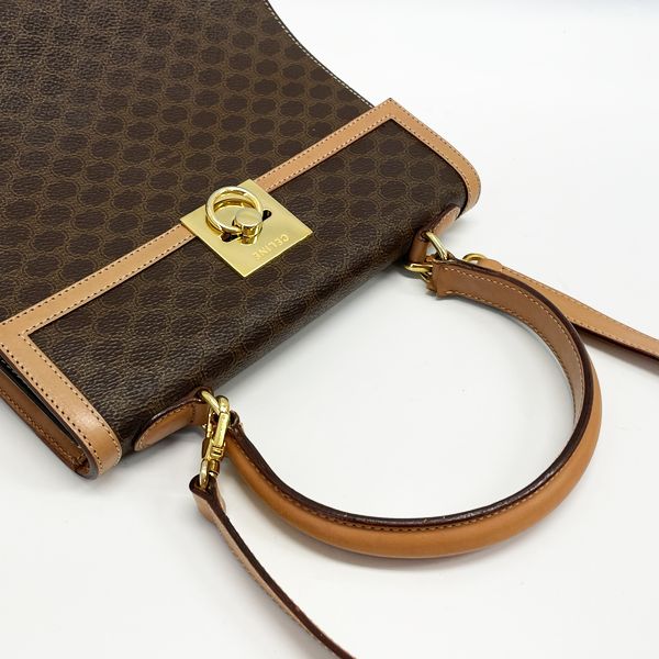 CELINE Popular Macadam Ring Hardware 2WAY Mini Vintage Handbag PVC/Leather Women's 20230606