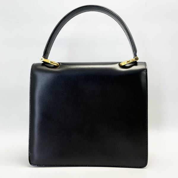 CELINE Logo Hardware Double Flap Top Handle Vintage Handbag Leather Women's 20230602