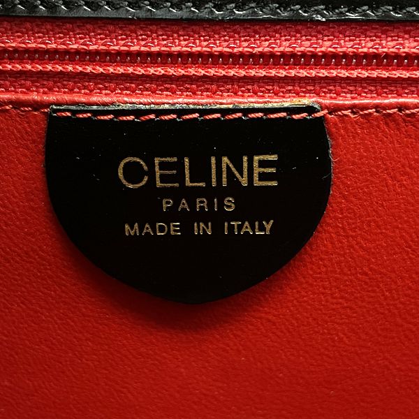 中古A/美品】CELINE セリーヌ ヴィンテージ ロゴ金具 ダブルフラップ