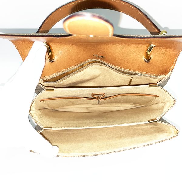 CELINE Rare Macadam Carriage Metal Vintage Handbag PVC/Leather Ladies 20230606
