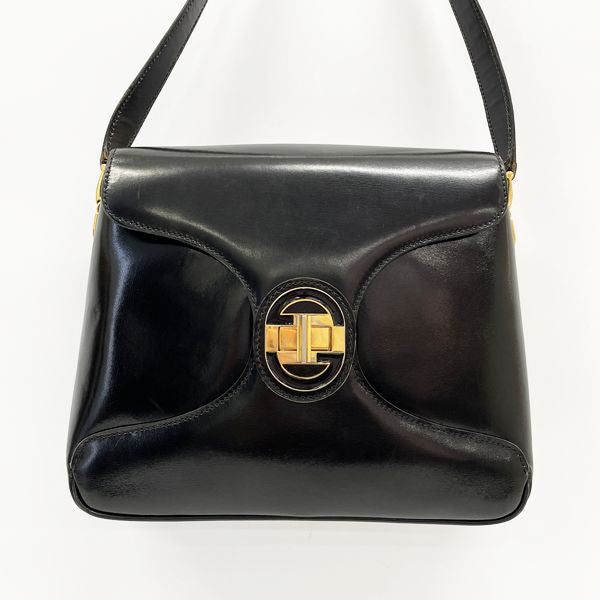 GUCCI GG Hardware Turnlock Vintage Shoulder Bag Leather Women's 20230605