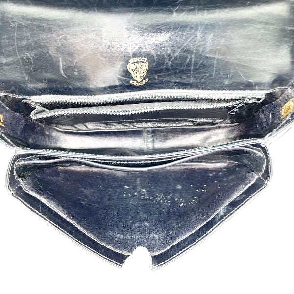 GUCCI Interlocking G Vintage Shoulder Bag Leather Women's 20230726