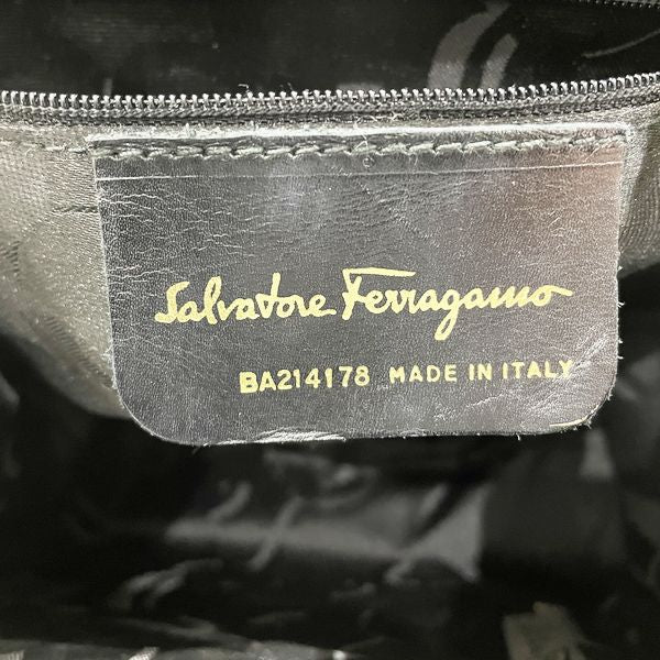 Salvatore Ferragamo Vintage Rose Ribbon Women's Handbag Navy [Used B/Standard] 20412776