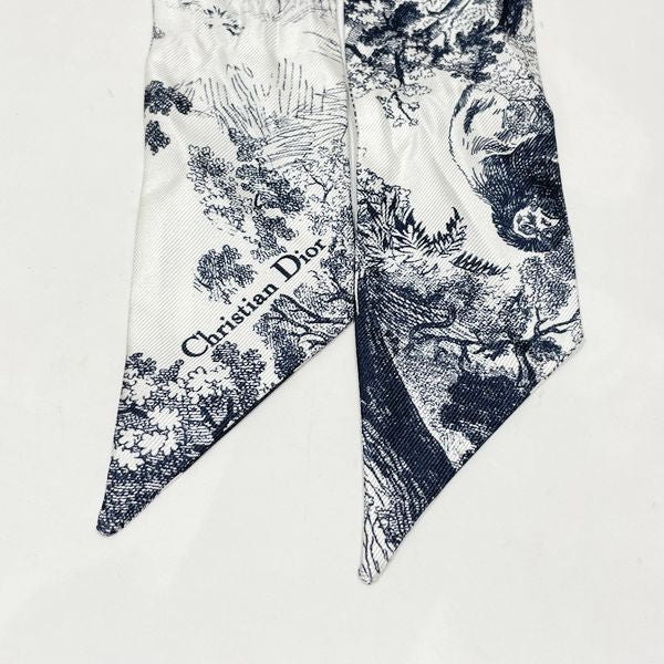 Christian Dior クリスチャンディオール ミッツァ トワル ドゥ ジュイ ソヴァージュ レディース スカーフ ネイビー×ホワイト 【中古B/標準】 20412804