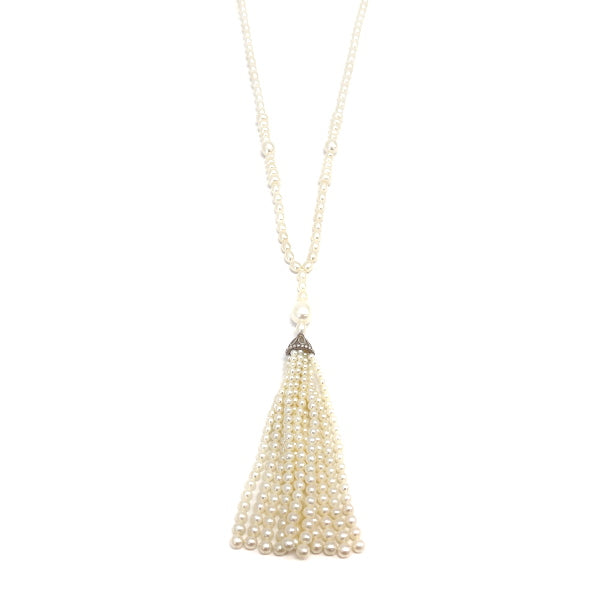 TIFFANY&amp;Co. Ziegfeld Pearl Long Necklace Silver 925/Pearl Women's 20230607