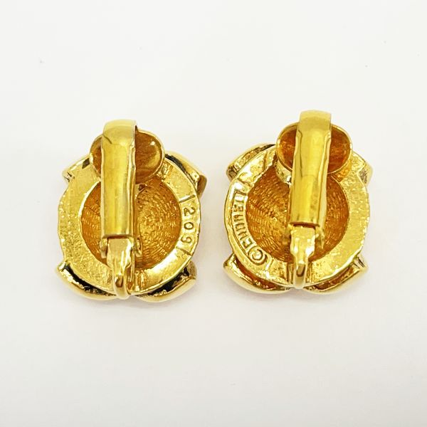 CHANEL Coco Mark Round Mini Clip Vintage Earrings GP Women's 20230623