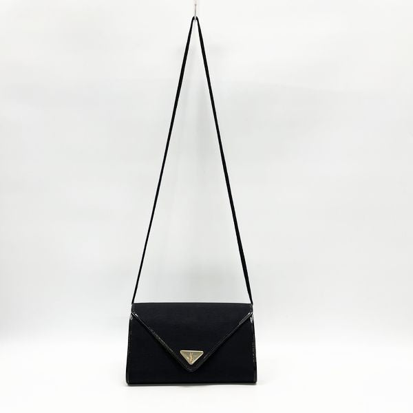 YVES SAINT LAURENT Rare YSL Logo Plate String 2WAY Vintage Shoulder Bag Canvas/Leather Ladies 20230605