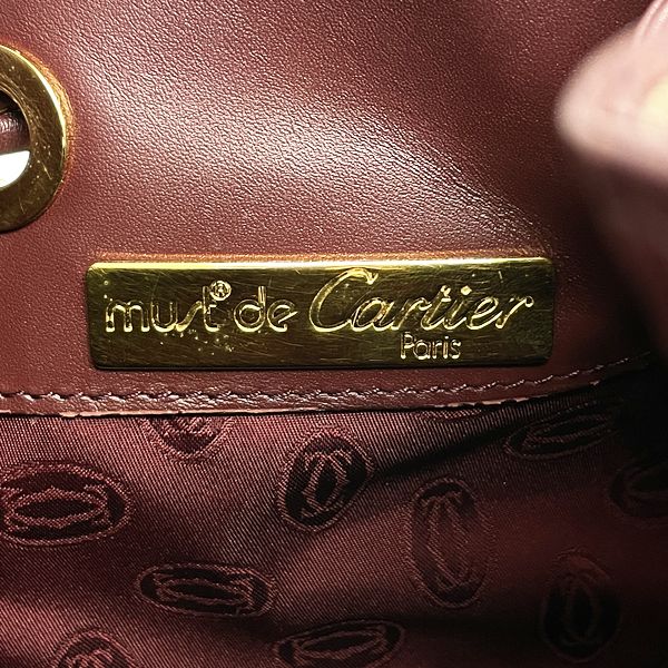 CARTIER（カルティエ） マストライン 巾着 ヴィンテージ ショルダーバッグ レザー レディース  20230606