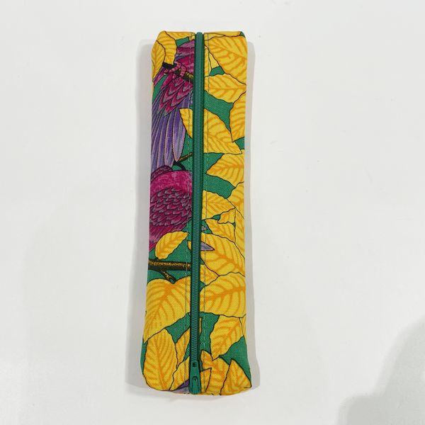 HERMES Bird Parakeet Animal Pattern Pouch Ladies Pen Case Multicolor [Used AB/Slightly Used] 20413498