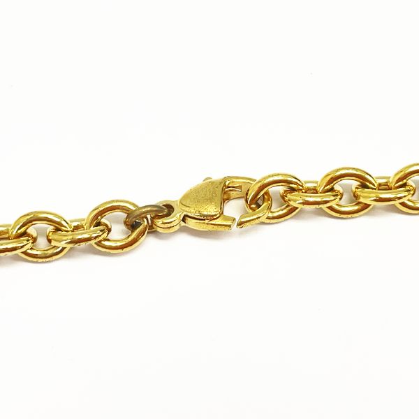CELINE Circle Logo Cutout Star Chain Vintage Necklace GP Women's 20230609