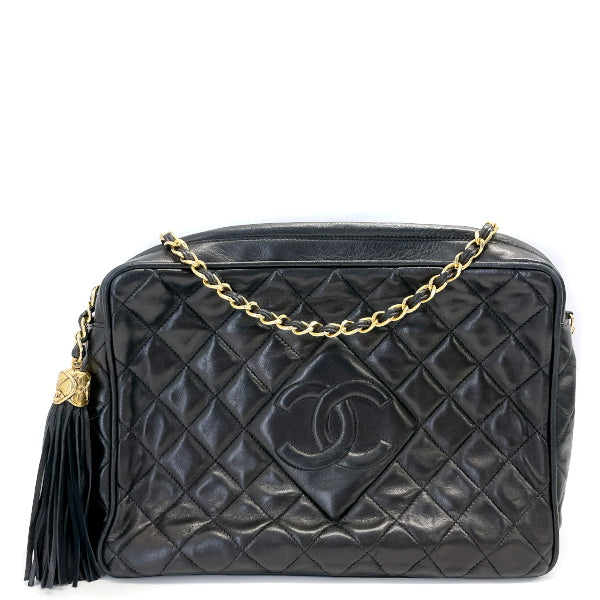 CHANEL Matelasse Coco Mark Fringe Tassel G Hardware Chain Vintage Shoulder  Bag Lambskin Women's 20230602