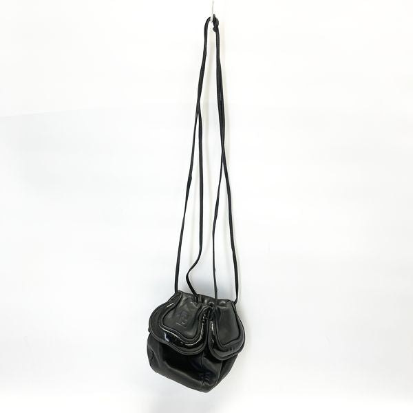 FENDI Rare FF Logo Mini Pouch Vintage Shoulder Bag Leather Ladies 20230602