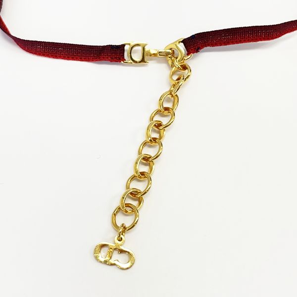 Christian Dior Rare Matryoshka String Vintage Choker GP/Velour Women's 20230609