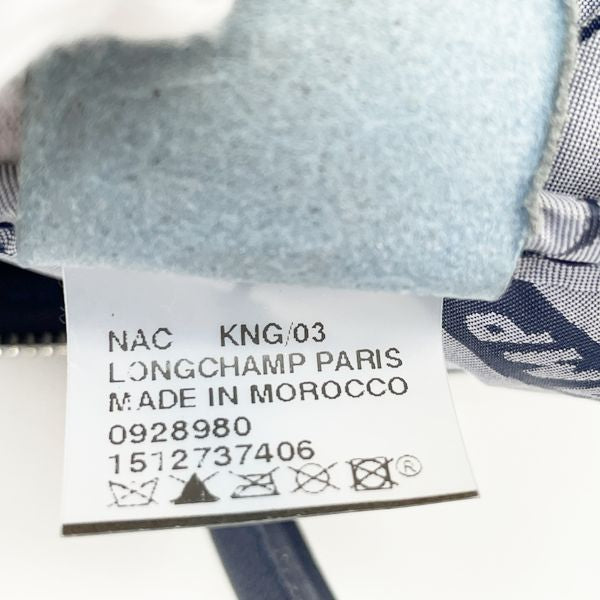 Longchamp Pliage Cuir 2WAY Folding Tote Bag Women's Handbag Navy [Used B/Standard] 20413540
