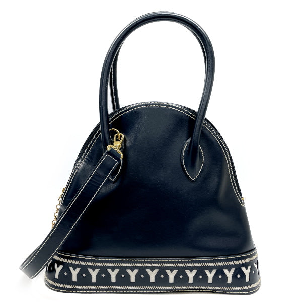 YVES SAINT LAURENT Y cutout 2WAY logo charm vintage handbag leather ladies 20230703