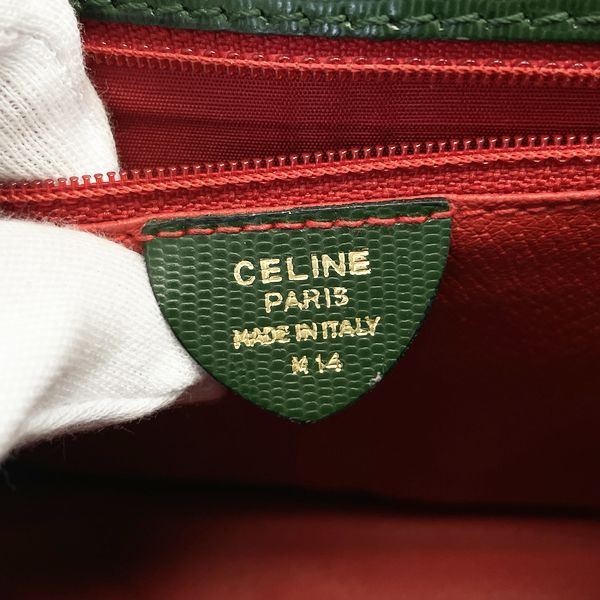 CELINE Circle Logo Top Handle Vintage Handbag Leather Women's 20230606