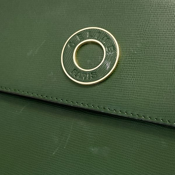 CELINE Circle Logo Top Handle Vintage Handbag Leather Women's 20230606