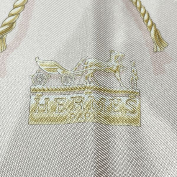 HERMES CARRE90 Clips Clip Ribbon Flower Women's Scarf Pink [Used AB/Slightly used] 20413632