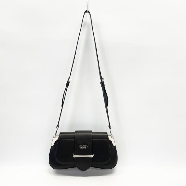 中古A/美品】PRADA プラダ パッティーナ シドニー メタルロゴ フラップ