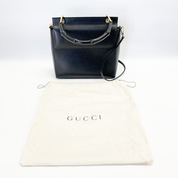 GUCCI Bamboo 2WAY Top Handle 001.3444.1887 Vintage Handbag Leather Women s 20230606