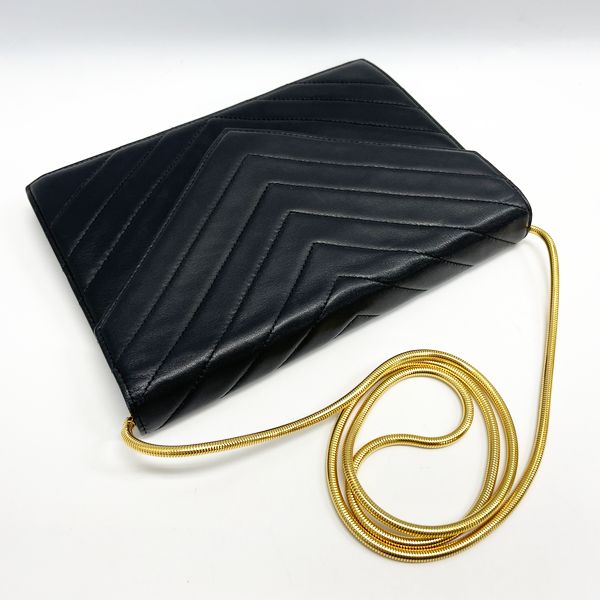 YVES SAINT LAURENT (Yves Saint Laurent) V Stitch 2WAY Chain Vintage Shoulder Bag Leather Women's [Used AB] 20231102