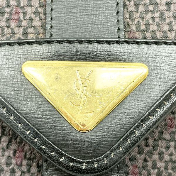 Used] Yves Saint Laurent YSL Logo Metal Fittings Leather Diagonal