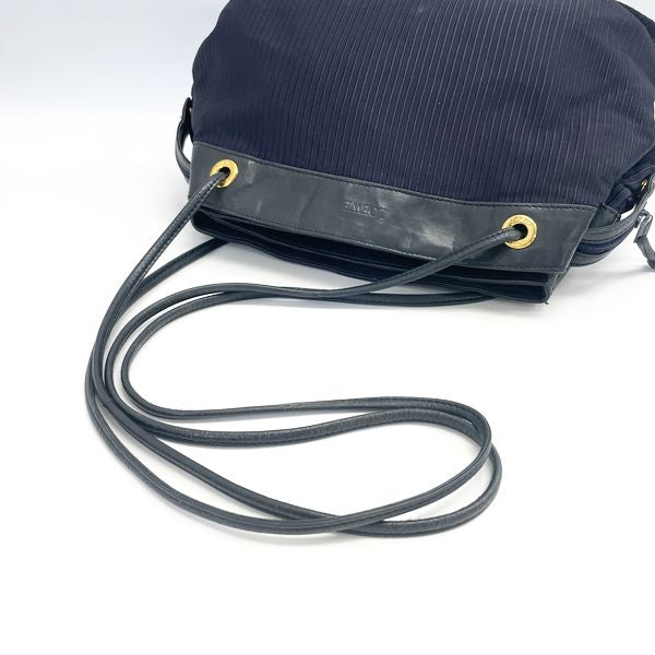LOEWE Logo Hardware Stripe Vintage Shoulder Bag Nylon/Leather Women's [Used B] 20230807