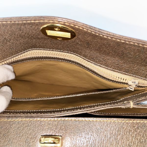 GUCCI Turnlock Old Vintage Handbag Leather Women's 20230627