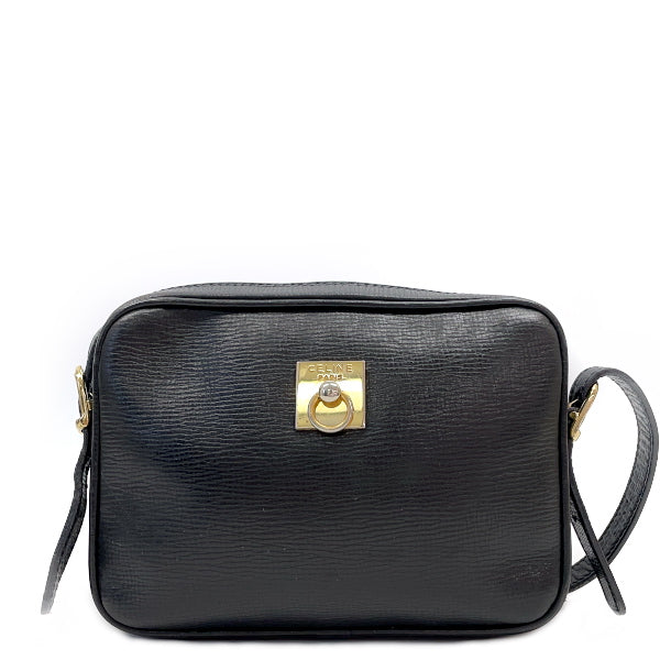 CELINE Ring Hardware Mini Old Square Vintage Shoulder Bag Leather Women's 20230616