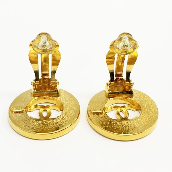 CHANEL Vintage Coco Mark Round 97A GP Women's Earrings Gold [Used AB/Slightly Used] 20414317