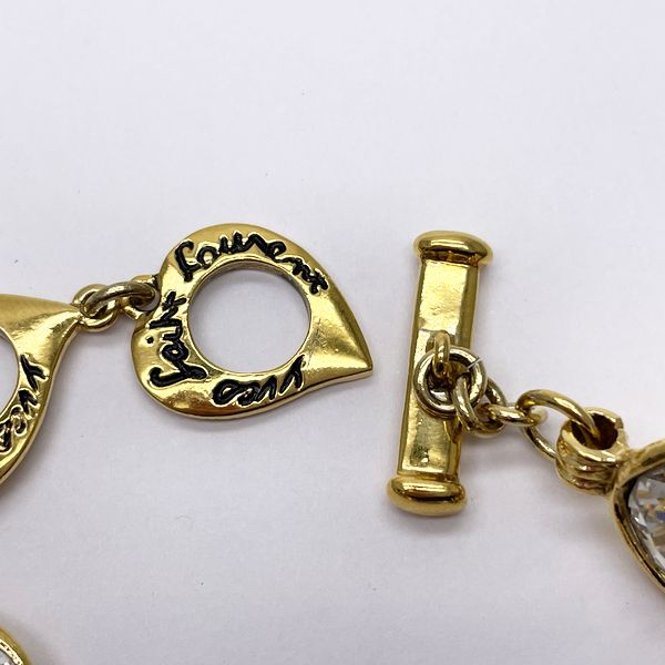 YVES SAINT LAURENT Logo Heart Bijou Vintage Bracelet GP Women's [Used AB] 20230724