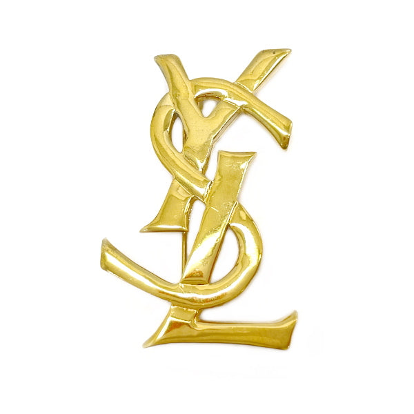 YVES SAINT LAURENT YSL Logo Motif Vintage Brooch GP Ladies [Used AB] 20231102