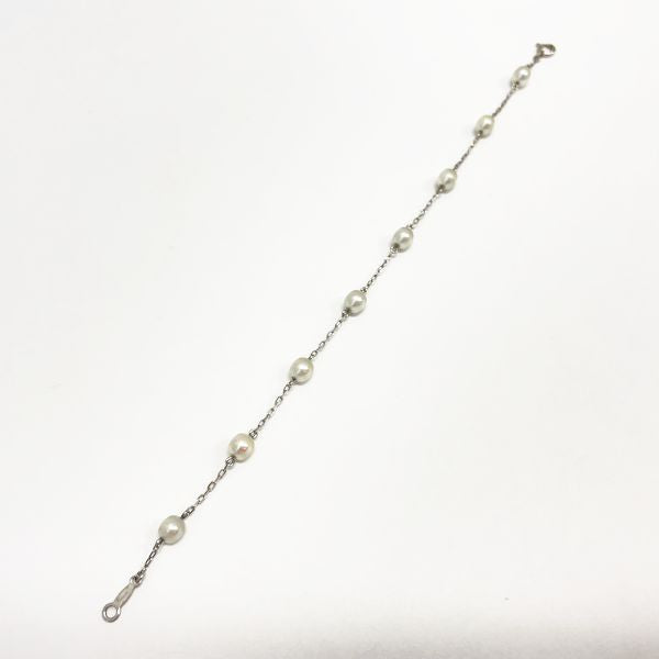 MIKIMOTO（ミキモト） 淡水真珠 パール 4.5~4.8mm 8リンク  ブレスレット K18ホワイトゴールド/パール レディース  20230623