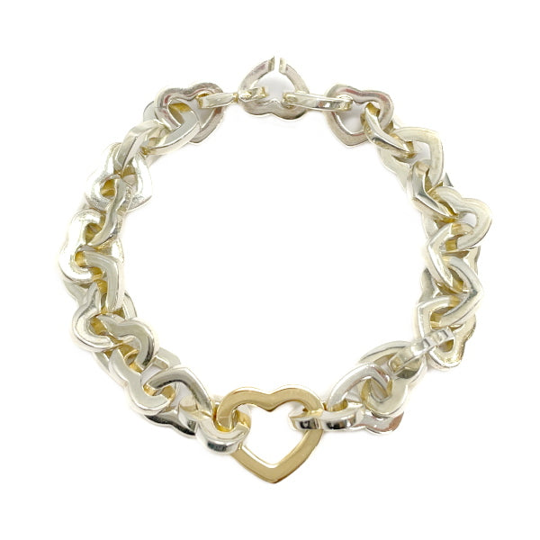 TIFFANY&amp;Co. Vintage Heart Link Combi 2000 Bracelet Silver 925/K18 Yellow Gold Women's 20230623