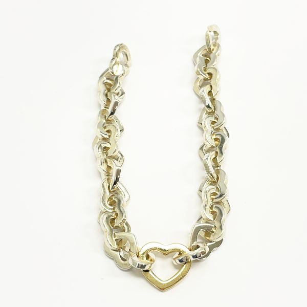 TIFFANY&amp;Co. Vintage Heart Link Combi 2000 Bracelet Silver 925/K18 Yellow Gold Women's 20230623