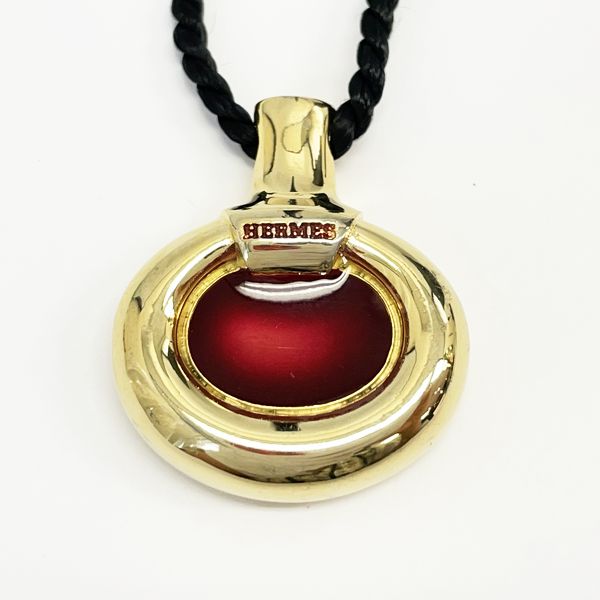 HERMES Perfume Bottle Perfume Bottle String Vintage Necklace GP Ladies [Used AB] 20231102