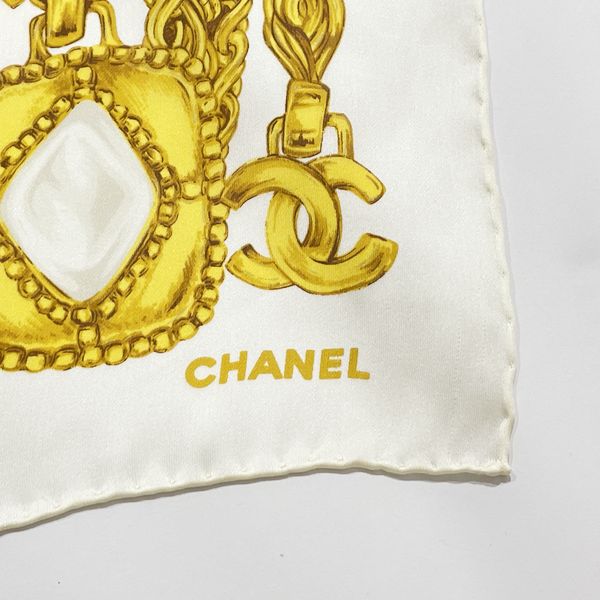 CHANEL(シャネル) ココマーク 宝石柄 ジュエリー シースルー ヴィンテージ ストール シルク レディース【中古AB】20230908