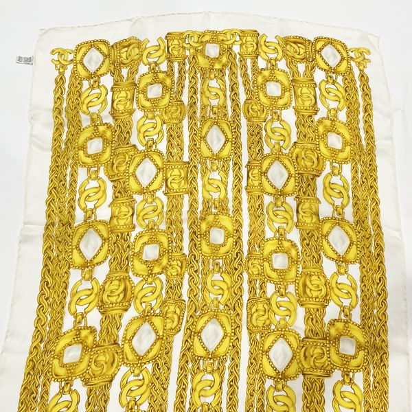 CHANEL Coco Mark Jewelry See-Through Vintage Stole Silk Women's [Used AB] 20230908