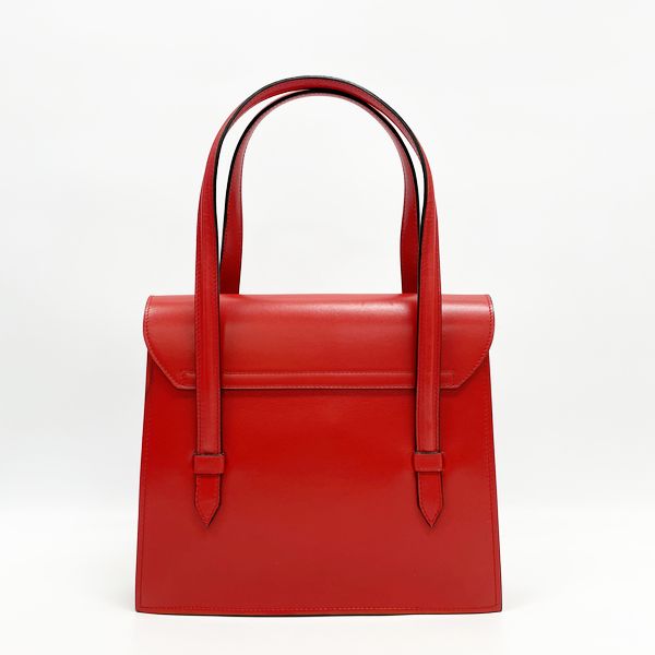 CELINE Ring Hardware Chain Lock Square Vintage Handbag Leather Women's [Used AB] 20230712