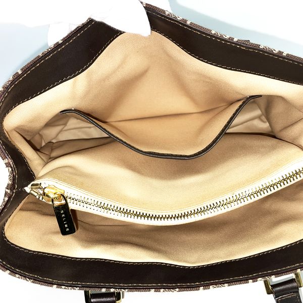 CELINE C Macadam Logo All Over Pattern Mini Tote Bag Vintage Handbag Canvas/Leather Women's 20230613