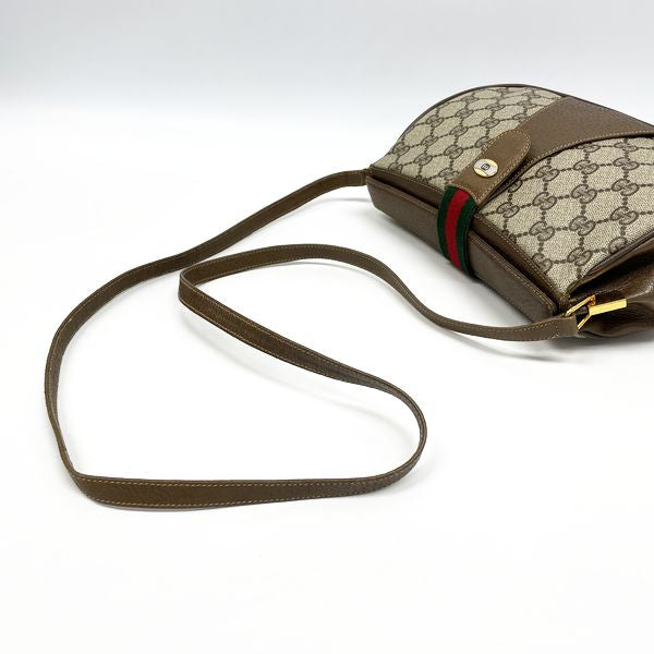 GUCCI Old Gucci Sherry Line GG Plus 66.02.024 Vintage Shoulder Bag PVC/Leather Women's 20230614