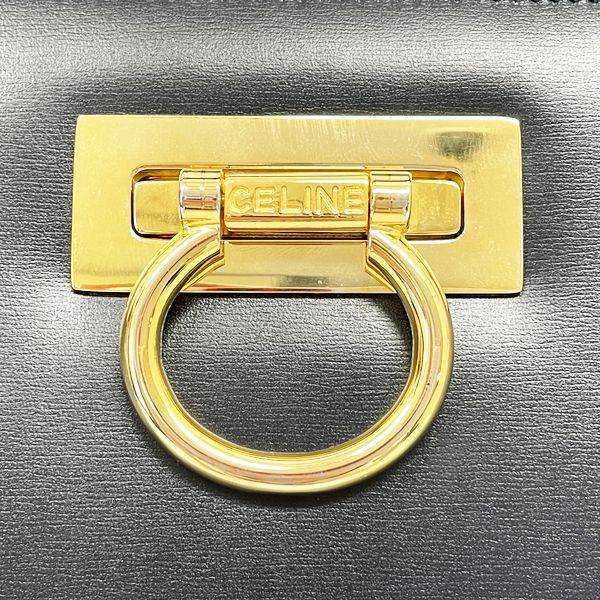CELINE Ring Hardware Double Face Vintage Handbag Leather Women's 20230628