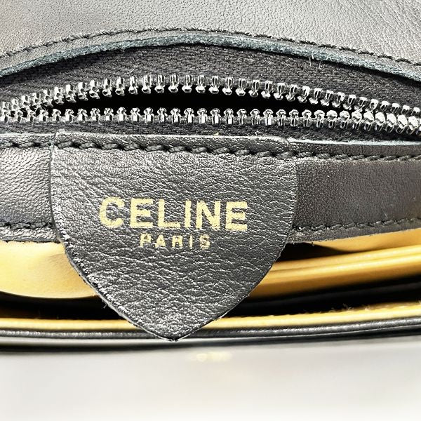 CELINE Triangle Logo Plate 2WAY Clutch Vintage Shoulder Bag Leather Women's 20230627