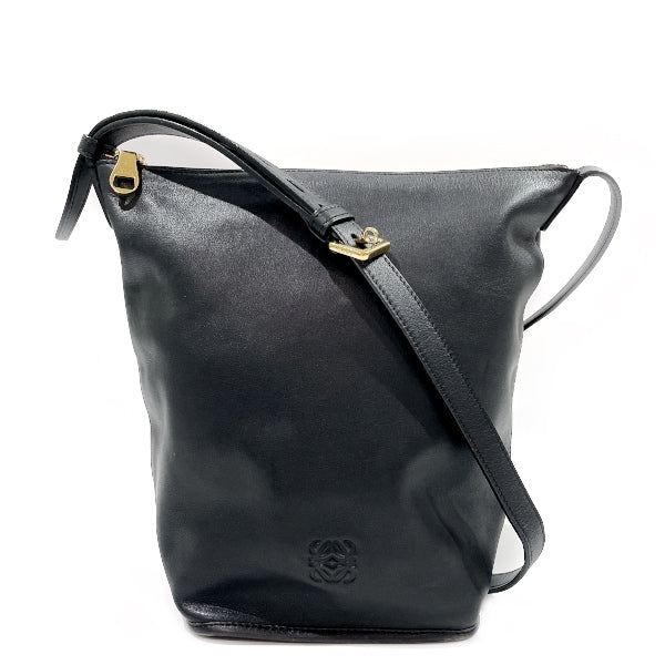 LOEWE Vintage Anagram Crossbody Women's Shoulder Bag Black [Used B/Standard] 20414507