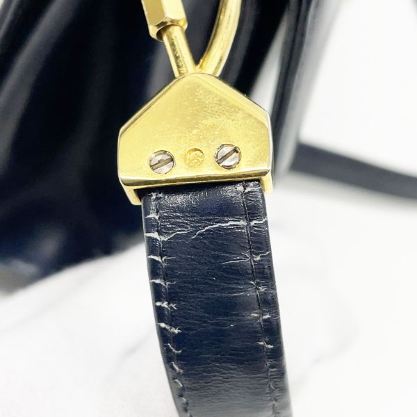 Christian Dior 复古徽标金属配件带零钱包方形单肩包女士单肩包海军蓝 [二手 B/标准] 20414509
