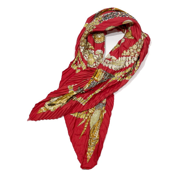 HERMES Rocaille Seashell Women's Scarf Red [Used B/Standard] 20414510