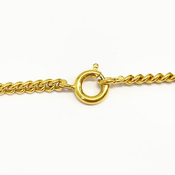 CELINE Circle Logo 1P Bijou Stone Chain Vintage Necklace GP Women's 20230609